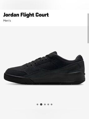 NWOT Black Jordan Flight Court Low-Top Sneakers